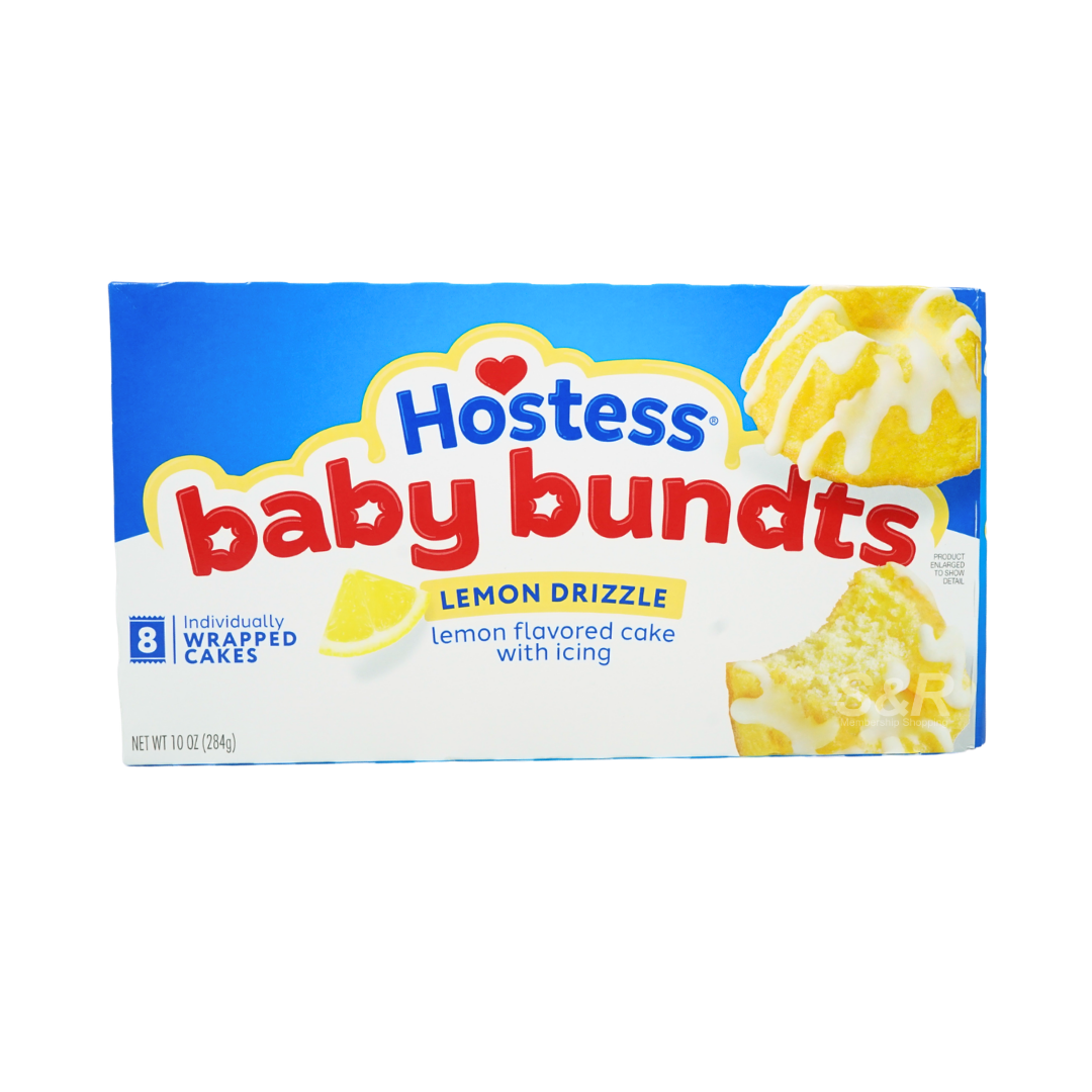 Hostess Baby Bundts Lemon Drizzle 8 Pieces Wrapped Cakes 284g